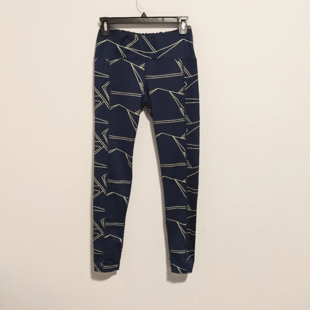 Oiselle blue yellow geometric leggings size 6 - Picture 1 of 11